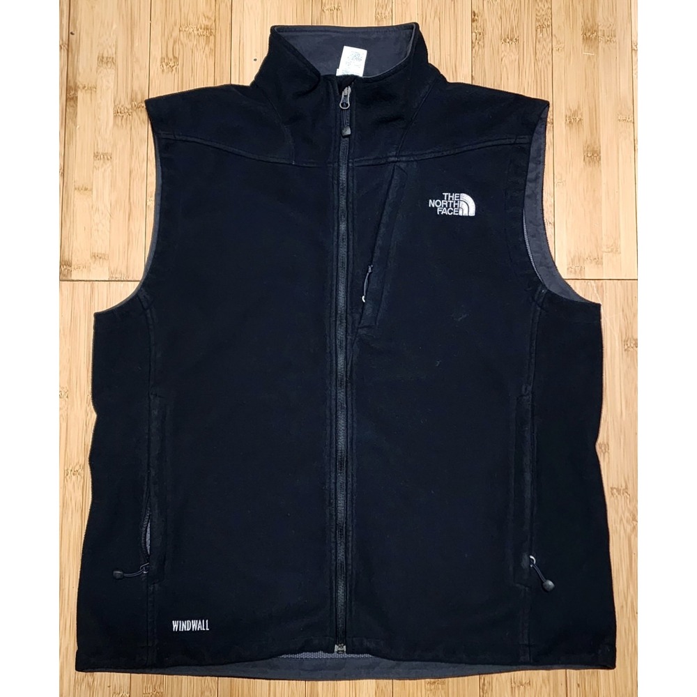 The North Face Windwall Fleece Vest Mens Large Black Full Zip Sleeveless Jacket
